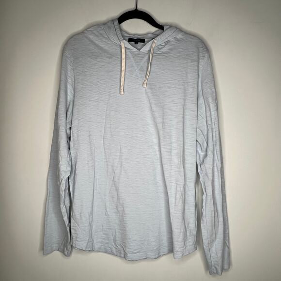 Vince Blue Regular Fit Slub Hoode Size Mens Medium - Picture 2 of 6
